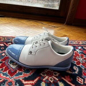 White and Light Blue women’s GFORE oxfords